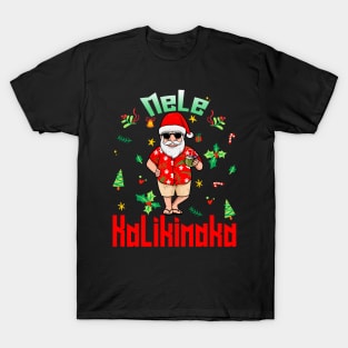 Mele Kalikimaka Christmas Santa Shaka Hawaii T-Shirt